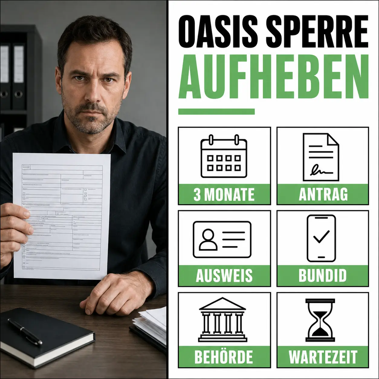 OASIS Sperre aufheben Ablauf fristen